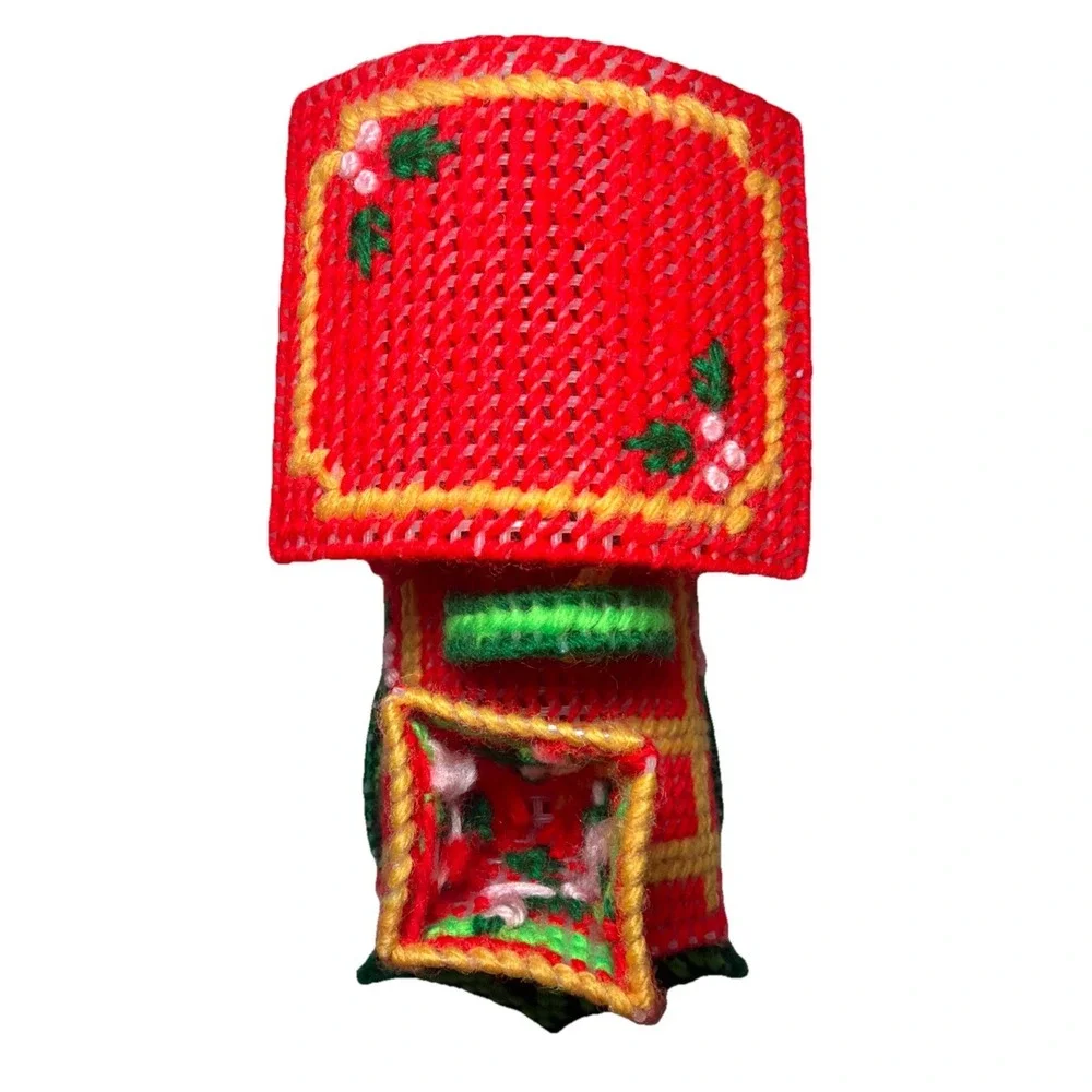 Handmade Needlepoint Christmas Train Plastic Canvas